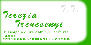 terezia trencsenyi business card